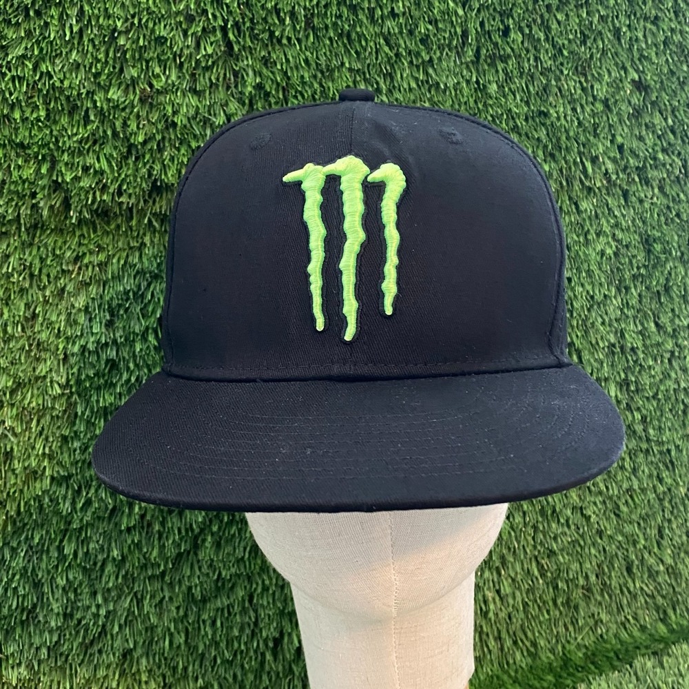 Monster Energy Drink Hat Snapback Adjustable Flat Bill Black Baseball Cap